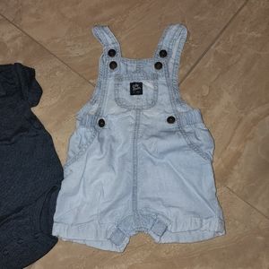 Oshkosh Baby Boy Short Jean Jumpsuit